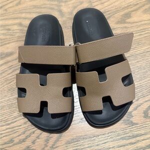 Brown H Chypre Slide Sandals